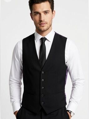Ted Baker London Endurance Wool Tailored Pinstripe Vest Size 40